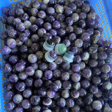 Natural Crystal Round Ball Amethyst Rock Crystal Non-porous Stone Beads for Jewelry Craft Making Crystal Spheres 16-25mm