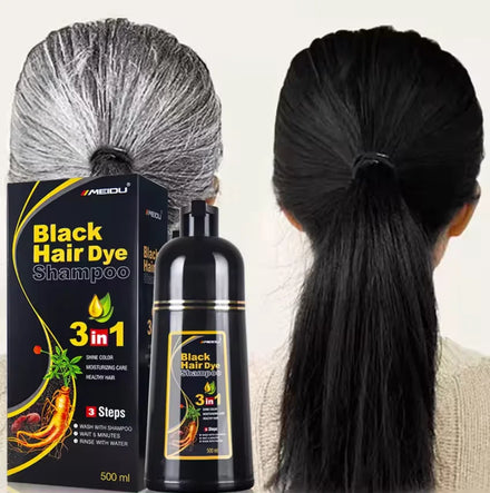 China Manufacturer Meidu Brand Private Label Hair Colour Color Hair Shampoo Ammonia Free Herbal 3 in 1 Black Hair Dye Shampoo