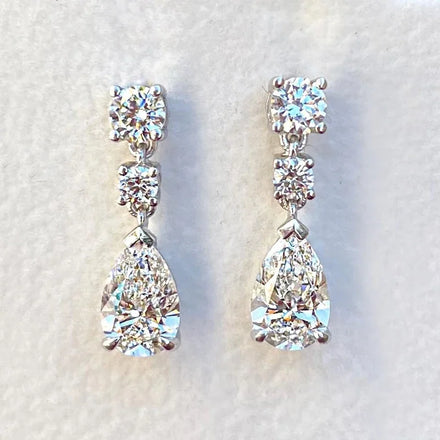 CAOSHI Simple and Elegant Women Earrings Silver Plated Pear Design Imitated Diamond Wedding Fashion Women Drop Earrings Hot-Sale