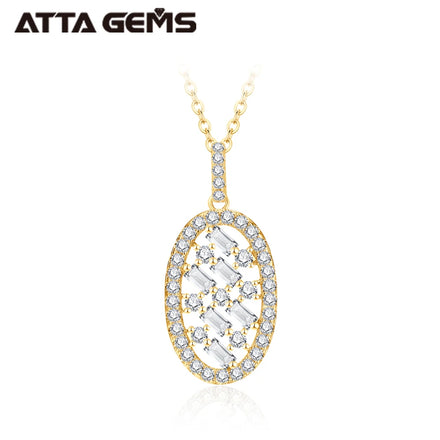 Wholesale Women Luxury D Color VVS Moissanite Pendant 925 Sterling Silver Oval Shape Necklace Pendant for Jewelry
