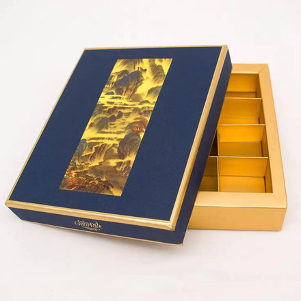 Unique Vintage Wedding Valentines Day Sweet Gift for Truffle Candy Chocolate Box Packaging Food With Divider Inserts