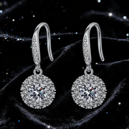 Wholesale S925 Sterling Silver Inlaid Vvs D Colour Moissanite Pendant Earrings for Women Gift