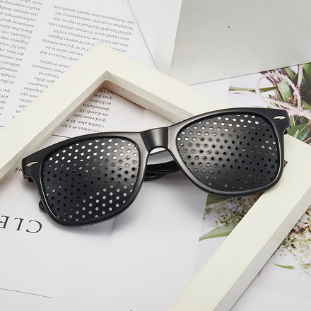 Improve Pinhole Glasses With Holes Black Vision Care Pinhole Eye Exercise Eyeglasses Eyesight Improve Plastic Eyewear