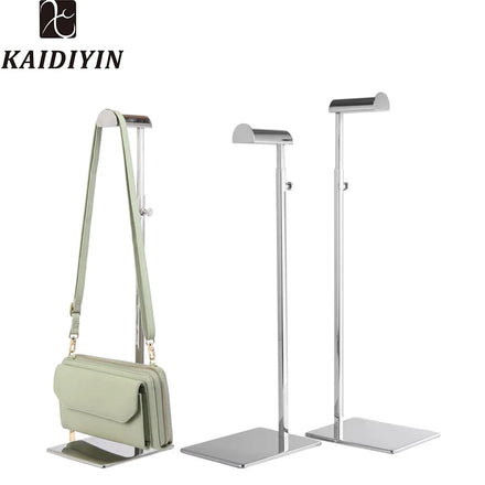 Adjustable Gold Stainless Steel Handbag Display Stand Holder Racks Thickened Handbag Holder Display Racks
