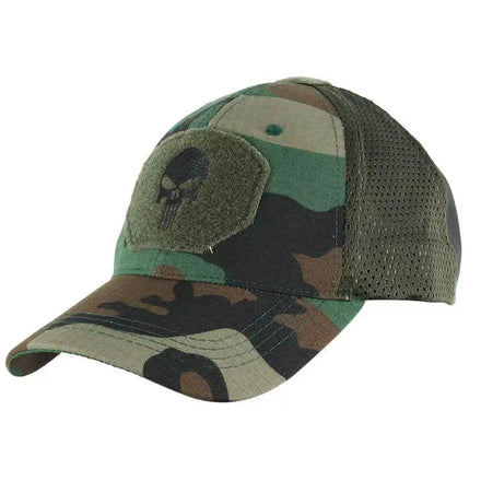 Hot Selling Men Outdoor Camouflage Hat Summer Breathable Net Hunting Skull Tactical Cap Hats Cycling Sport Baseball Caps