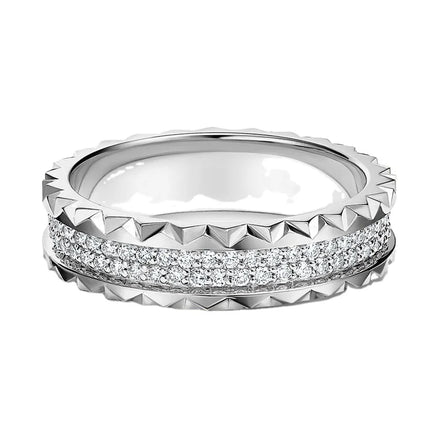 Classic Design Paving Diamond Ring HPHT CVD Lab Grown Diamond Wedding Ring 18K White Gold & 14K Platinum Fine Jewelry