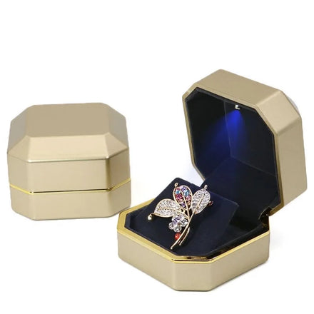 Customized LED Light Brooch Box Earrings Rings Necklaces Bracelets Jewelry Boxes Gift Box