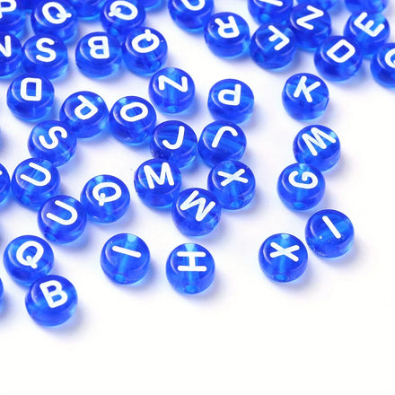 100Pcs 4*7mm Acrylic Round Flat SquareLetter Beads A-Z Letter Pattern Spacing DIY Earrings Bracelet Necklace Jewelry Making