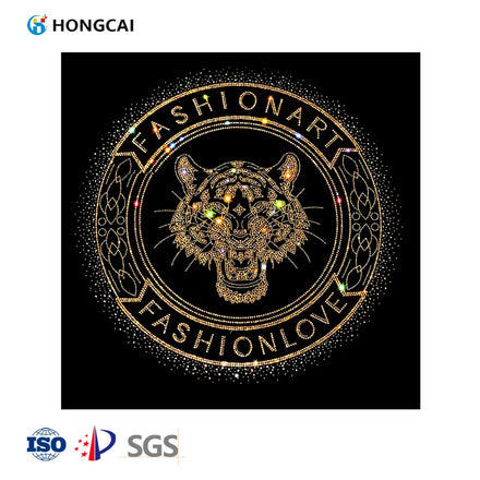 Custom Logo Sparkle Clear Crystal Iron-on Rhinestone Designs Heat Transfers Undershirt/T-Shirt/Hat Glass Material-Transfer