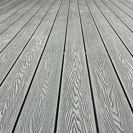 Modern 3D Embossed Wood Grain Decking CO-Extruded Waterproof Wood Plastic Flooring Outdoor Anti-Slip WPC Decking Easy Click