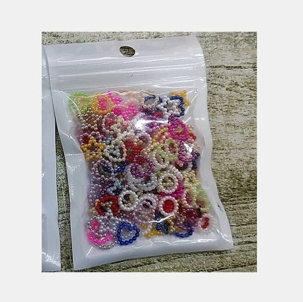 Mixed Colorful Hollow Star Heart Circle Flatback Pearls 12mm 10 Grams Bag for 4th July Theme DIY Craft Decoration