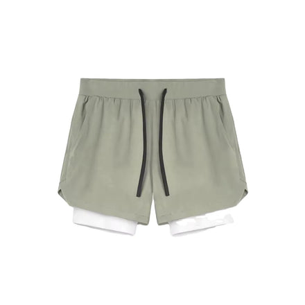 Custom Casual Mid Waist Board Shorts Breathable Quick Dry 2-in-1 Layer Sports Shorts with Pocket for Men
