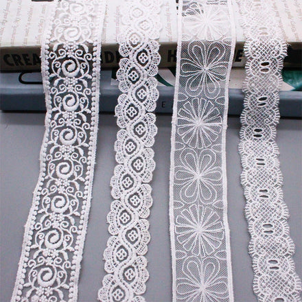 White Lace Pillow Decoration Cotton Embroidery Home Textile Water Soluble Fabric for Shoes and Bags