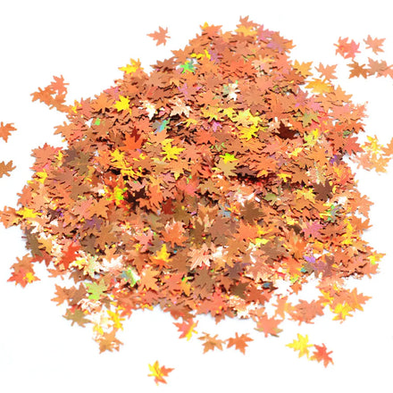 Autumn Maple Leaves Orange Nail Glitter Sequins Shiny Fallen Leaf Flake DIY Autumn Nail Art Decoration Accessories Tool