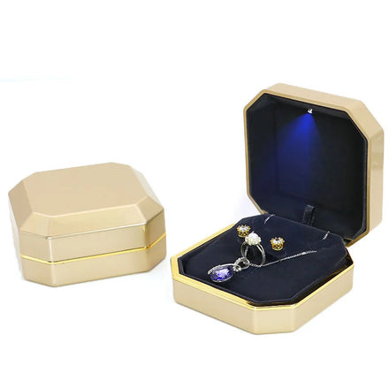 Customized LED Light Jewelry Set Box Earrings Rings Necklace Pendant Gift Display Box Jewelry Packaging Box
