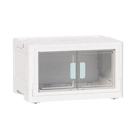 Clear Visual Foldable Multifunctional Plastic Storage Cabinet for Book Snacks Clothing with Wheels for Miscellaneous Storage