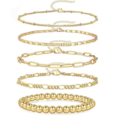 INS Style Simple Paper Clips Chain Gold Bracelet Bangle Bracelet Cuban Link Chain Bracelets for Women