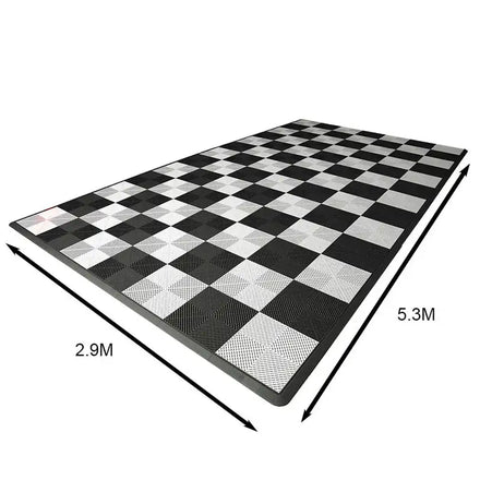 Heavy Duty PP Garage Floor Mat Interlocking Tiles - Waterproof & Slip-Resistant for Car Wash Room Workshop and Auto Shop