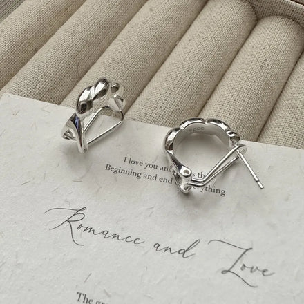 Huggie Hoop Earring 925 Sterling Silver Fine Jewelry Chunky Middle Size Croissant Earring