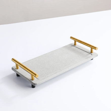 RTS Wholesale Gold Handle Water Absorbing Stone Tray Kitchen Countertop Organizer Instant Dry Diatomite Sink Caddy