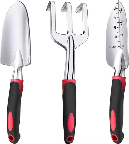 3-Piece Aluminum Heavy Garden Tool Set Bonsai Tools Including Hand Shovel Transplant Shovel Hand Rake
