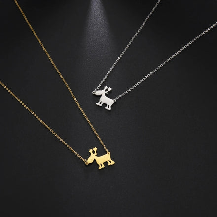 Fashion Stainless Steel Jewelry Simple Elk Pendant Necklace for Lover Wedding Momeny Gifts