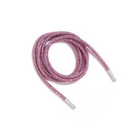 Quality 3mm Nylon Rhinestone Shoe Laces 80-160cm Diamond round Shoelaces in 12 Shiny Colors for Casual Styles