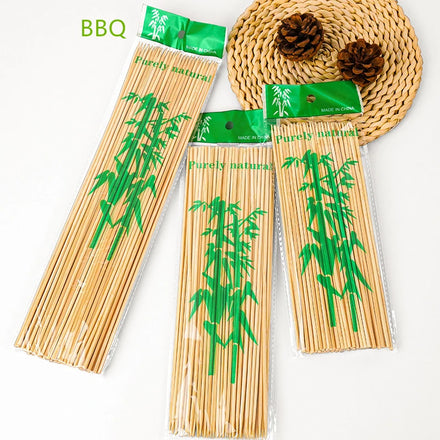 Wholesale Custom Packaging Biodegradable 20/30/35cm Bamboo Skewers BBQ Disposable Wood Bamboo Round Stick