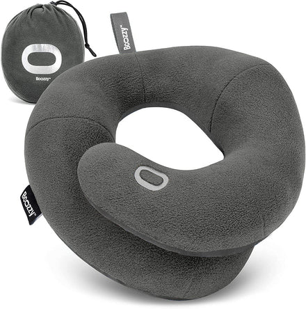 BCOZZY La Almohada para el Cuello para Viajes Brinda Doble Soporte para La Cabeza, el Cuello y La Barbilla En Cualquier Oosición para Dormir En Vuelos, Suave, Cómoda, Tamaño Large, Azul Marino