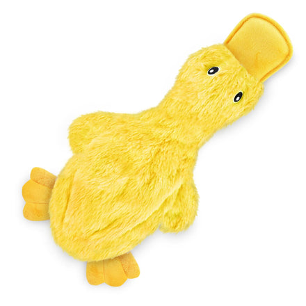 Best Pet Supplies Juguete arrugado para perros de razas pequeñas, medianas y grandes, lindo pato sin relleno con chirriador suave, divertido para cachorros de interior y cachorros mayores, peluche sin