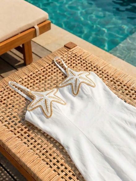 Cajuni Casual Vacation Sleeveless Dress with Starfish Decoration