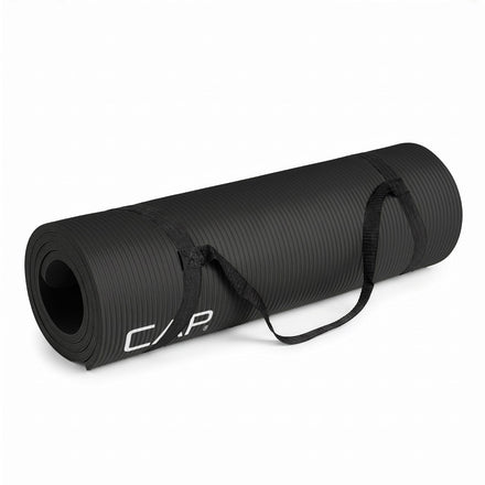 CAP Barbell Esterilla De Ejercicio De Alta Densidad Con Correa 68"x24" 12mm - Negro