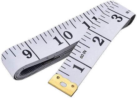 Cinta métrica blanda y flexible, para pérdida de peso, mediciones médicas del cuerpo, costura, confección manualidades, vinilo, tiene escala en centímetros por un lado pulgadas el otro, 150 cm, blanco