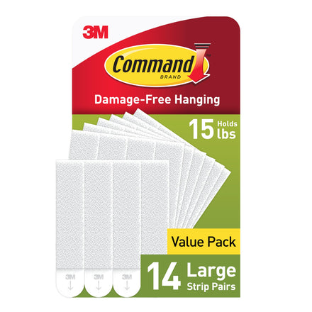 Command Picture Hanging Strips, Large, White, 14-Pairs