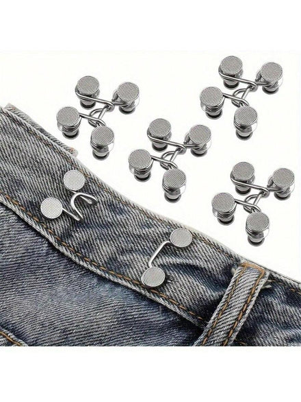 Conjunto de 48 piezas de hebillas metálicas ajustables sin asiento, hebilla abdominal, herramienta de ajuste de cintura en un set de múltiples piezas (48 piezas / 6 sets)