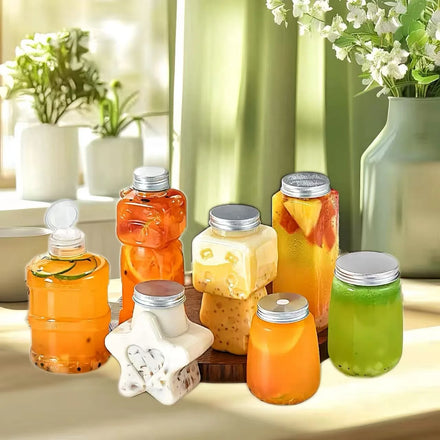 Custom New Design 350 Ml 500 Ml 600 Ml 700 Ml Cute Pp Plastic Juice Boba Milk Tea Bear Bottles for Juice Wholesale