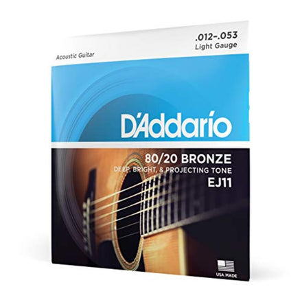 D'Addario Cuerdas Guitarra Acustica - EJ11 Juego de Cuerdas, Naranja, 12-53
