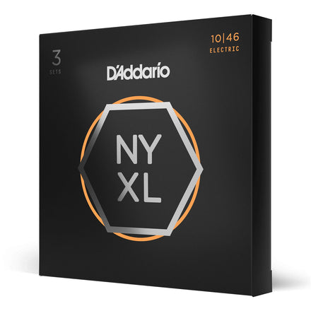 D'Addario Cuerdas Guitarra Electrica | Cuerdas de Guitarra | NYXL1046-3P - Corde avvolte in nickel per chitarra elettrica, scalatura leggera normale, 10-46, 3 mute