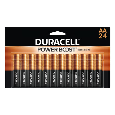 Duracell - Baterías alcalinas AA CopperTop - Batería Doble A de Larga duración para Uso doméstico y de Negocios - 24 Unidades