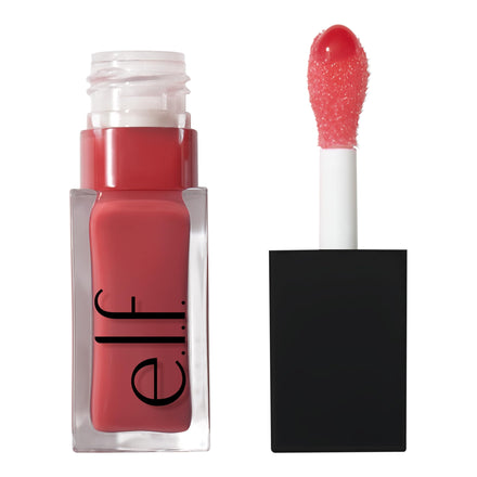 e.l.f. Aceite para labios Glow Reviver, nutritivo y tintado para un acabado muy brillante, impregnado de aceite de jojoba, vegano y no testado en animales, rosa (Rose Envy)