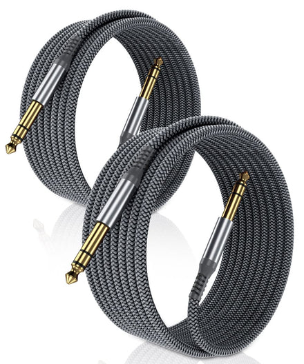 Elebase Cable Jack Guitarra TRS 3M 2Pack,Cable para Instrumentos de 6.35mm