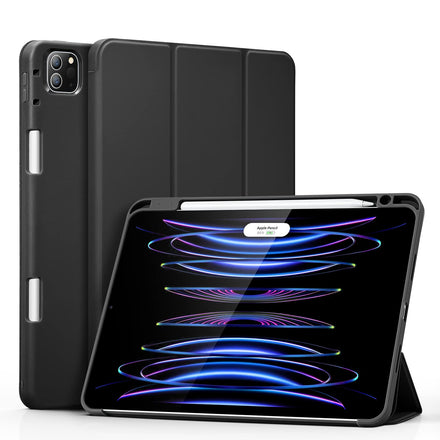 ESR Funda Compatible iPad Pro 11” (2022/2021,4ª/3ª Gen) con Portalápices, Soporte Pencil 2, Cubierta Trasera Flexible, Soporte Tríptico, Modo Automático de Reposo/Actividad, Serie Rebound, Negro