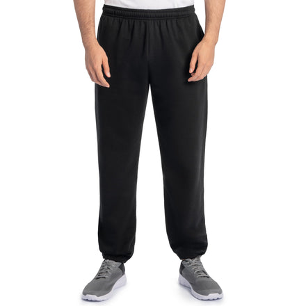 Fruit of the Loom Eversoft - Pantalones Deportivos elásticos de Forro Polar con Bolsillos, Ajuste Relajado, absorben la Humedad, Transpirables, Negro, 34-37
