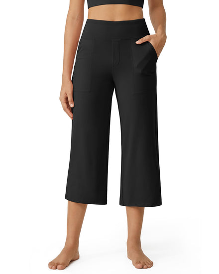 G4Free Pantalones de Yoga Mujer Pantalones de Pierna Ancha con Bolsillos Cintura Alta Vestido Elástico Casual Pantalones de Chándal Petite/Regular/Alto