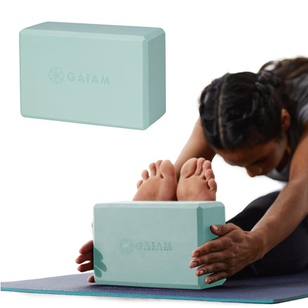 Gaiam Bloque de yoga – Soporte de espuma EVA sin látex suave superficie antideslizante para yoga, pilates, meditación (menta fresca)