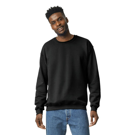 Gildan Sudadera de cuello redondo con forro polar, estilo G18000 para Hombre, Negro (Black), L