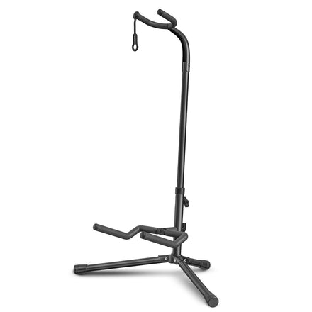 GLEAM Soporte para Guitarra - Ajustable para Guitarras Eléctricas, Clásicas y Bajos, Capacidad de Carga 9kg, Accesorios, Plegable Tipo Negro (CG-4)