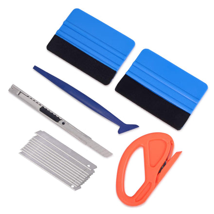 Gomake El Kit de Herramientas de Envoltura de Vinilo para vehículos Incluye espátula de Fieltro de 4 Pulgadas, Cuchillo y Cuchillas retráctiles de 9 mm, Cortador de Vinilo Zippy y Mini espátula de