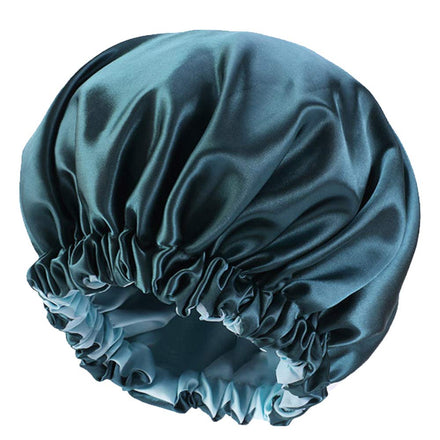 Gorro de satén de Seda para Dormir, Gorro de satén para Dormir, Gorro de Dormir de satén para Cabello Natural y Rizado (circonita Azul)