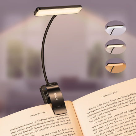 Gritin 19 LED Luz de Lectura, Lámpara de Lectura Recargable, 360° Flexible